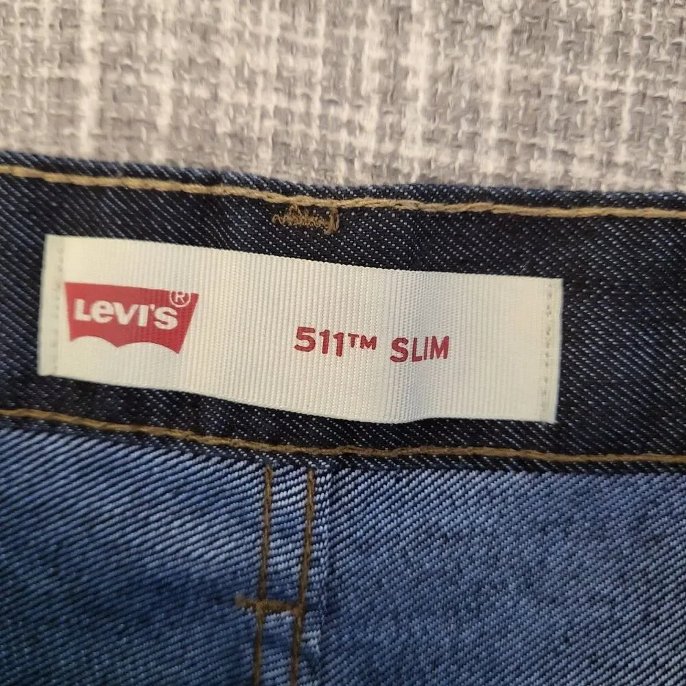 Levi's 511 Slim Fit Jean Straight Leg Girl's 16 (28X28) Dark Wash Blue Denim